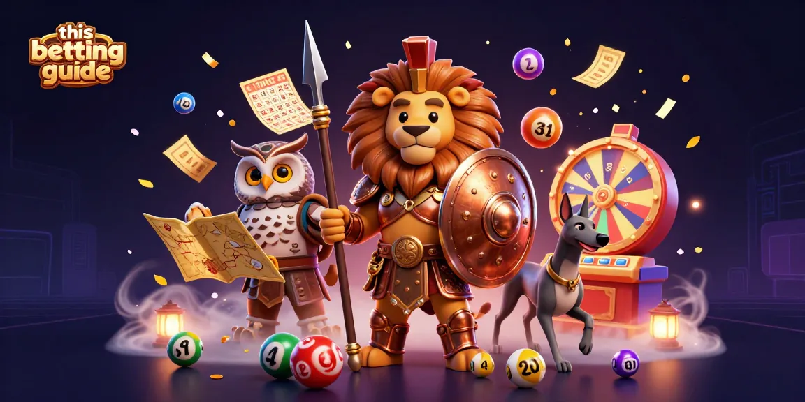 This betting guide illustrates a Spartan lion, owl, and greyhound amid colorful dynamic gambling elements.
