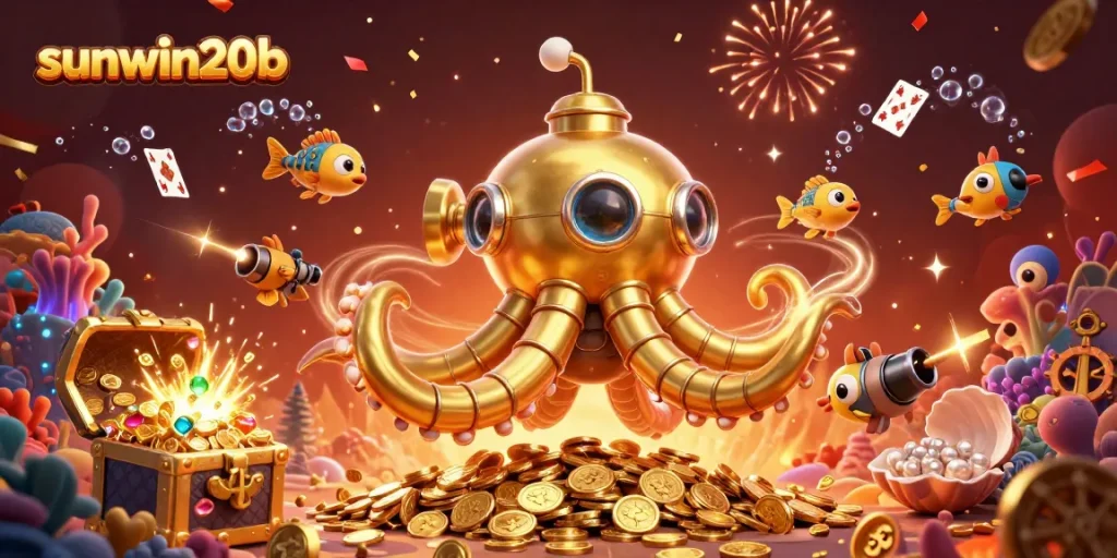 Experience the thrill of gaming at sunwin20b with vibrant creatures and treasures in a 3D underwater scene.