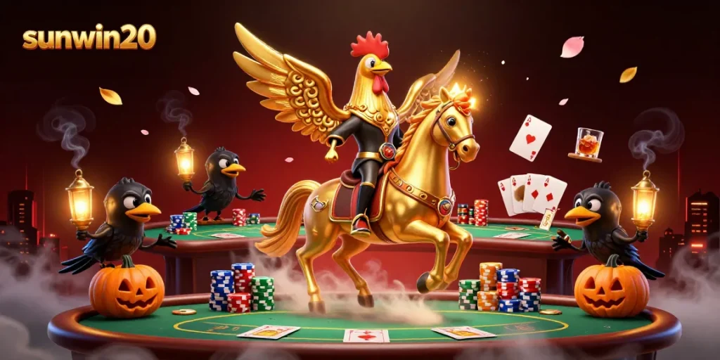 Experience thrilling poker with sunwin20 in a vibrant casino setting filled with rich details.